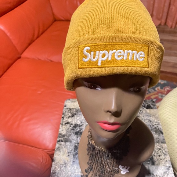 Supreme Golden Beanie with Logo